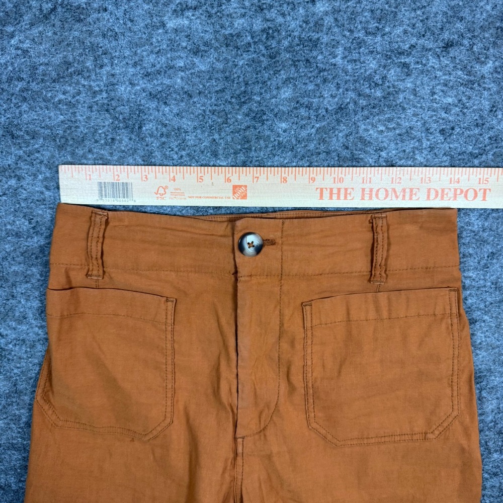 Maeve by Anthropologie The Colette Wide Leg Crop Pants Womens 28 Burnt Orange - Picture 7 of 9